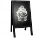 Krijtstoepbord Steigerhout Zwart 46x80 cm