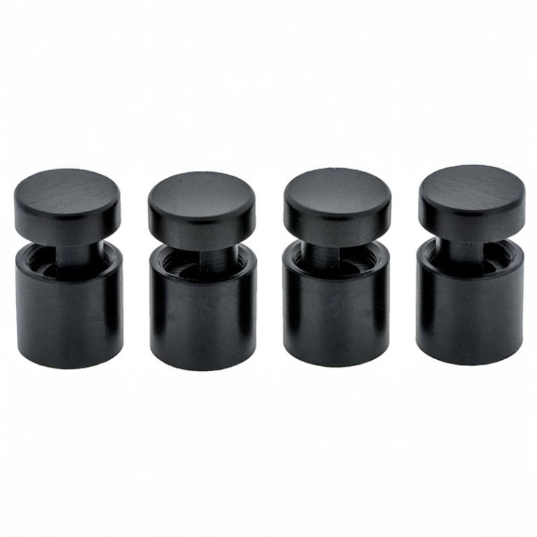 Afstandhouder zijgrip Alu Zwart 18x16mm (verpakt per 4 stuks)