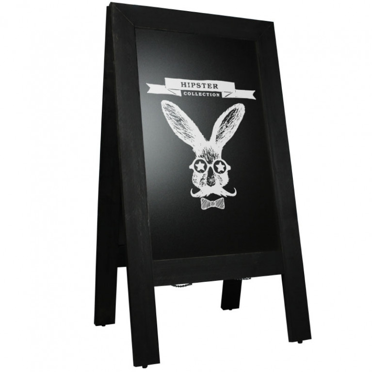 Krijtstoepbord Steigerhout Zwart 75x135cm Overview Sfeer