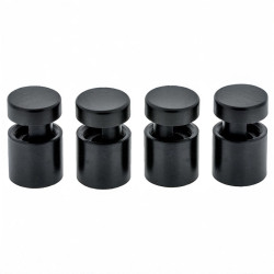Afstandhouder zijgrip Alu Zwart 18x16mm (verpakt per 4 stuks)