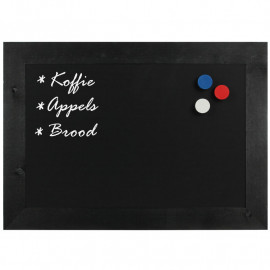 Magnetisch Krijtbord Hout Zwart 70x90 cm