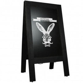 Krijtstoepbord Steigerhout Zwart 75x135cm Overview Sfeer
