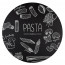 Krijtbord Rond 60 cm – Vooraanzicht met pasta menu krijttekening
