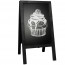 Krijtstoepbord Steigerhout Zwart 46x80 cm