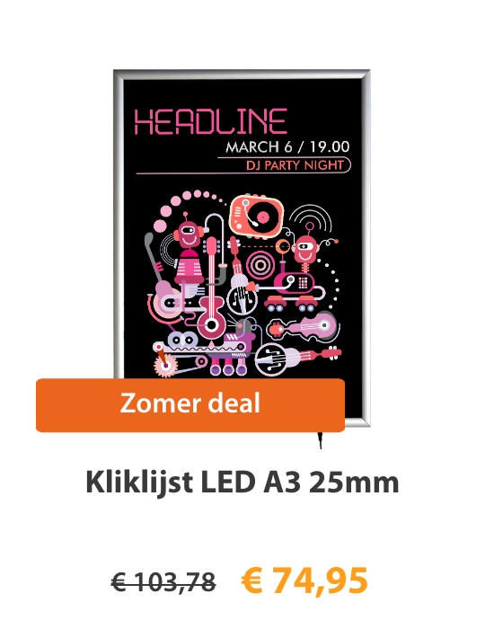 Bekijk Kliklijst LED A3 25mm bij Signerie