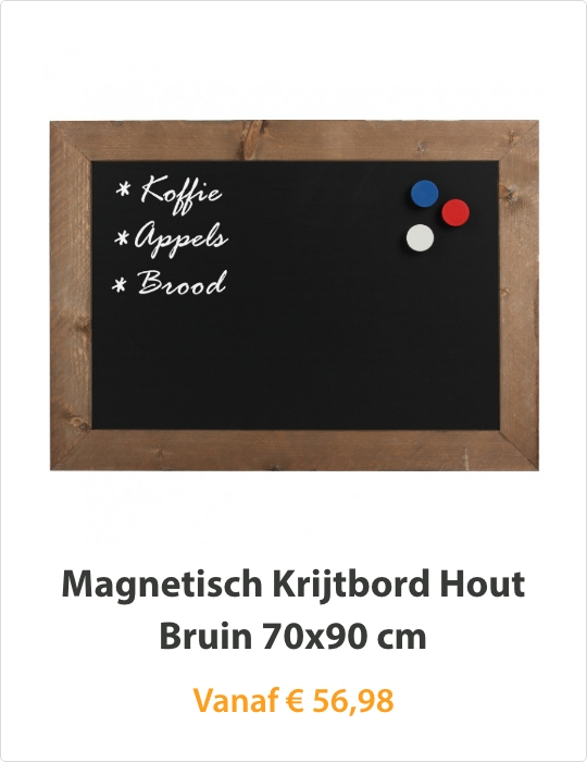 Magnetisch Krijtbord Hout Bruin 70x90 cm